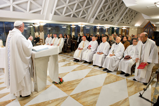Pope Francis celebrates a Mass in the church of Santa Marta &#8211; es
