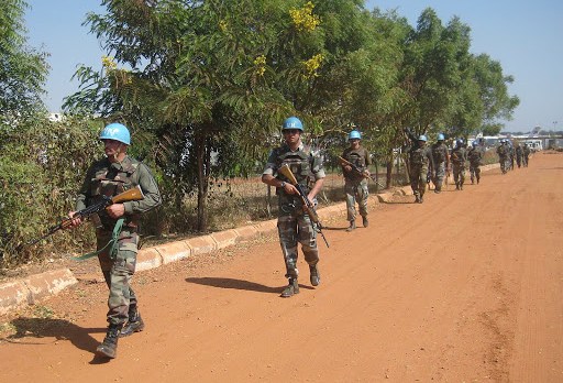 SOUTH SUDAN : Indian peacekeepers patrolling on a road in Juba &#8211; es