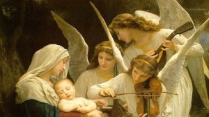 Mary, Jesus and the angels – es