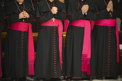 Bishops pray during the pontif&#8217;s weekly general audience on January 9, 2013 at the Paul VI hall at the Vatican. &#8211; es
