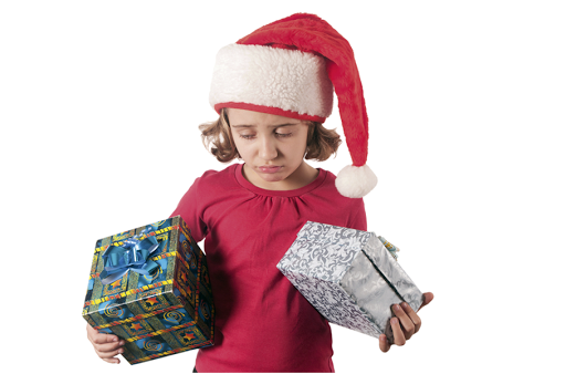 Little christmas girl wearing Santa hat. &#8211; es
