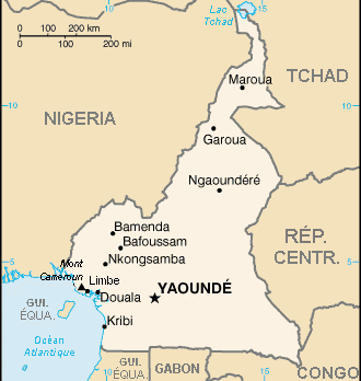 Carte du Cameroun &#8211; es
