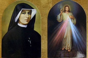 Santa Faustina y Criso de la Divina Misericordia