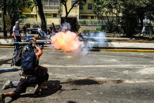 VENEZUELA, Caracas : Demonstrators take part in a protest against Venenzuelan President &#8211; es