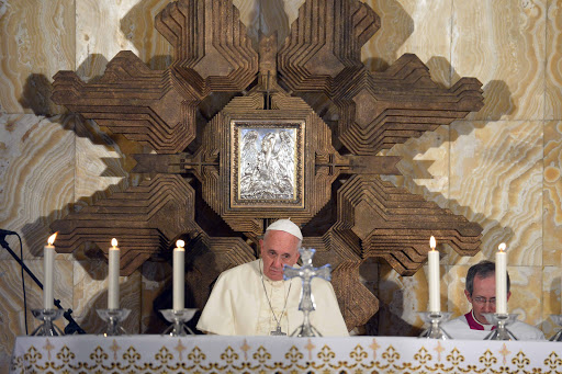 JERUSALEM : Pope Francis leads a mass at the Church of All Nations in the Garden of Gethsemane &#8211; es
