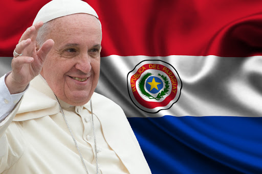 Pope Francis and Paraguay Flag 01 &#8211; es