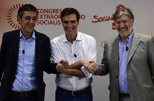 Pedro Sánchez, Eduardo Madina and Pérez Tapias &#8211; es