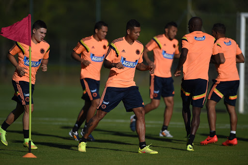 Colombia&#8217;s national team players take part in a training session &#8211; es