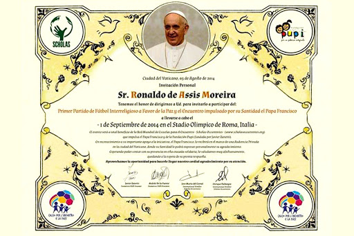 Invitation from the Pope to Ronaldinho &#8211; es