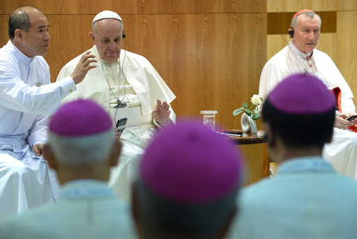 Pope Francis attends a meeting with the bishops of Korea &#8211; es