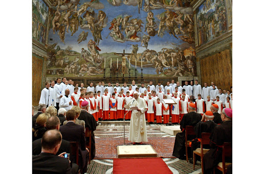 Vatican City : Pope Benedict XVI attends a concert by the Regensburger Domspatzen boys choir &#8211; es