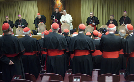 October 20, 2014: Pope Francis leads a consistory for the beatification of Giuseppe Vaz and Maria Cristina dell&#8217;Immacolata Concezione in the Synod Hall at the Vatican 2 &#8211; es