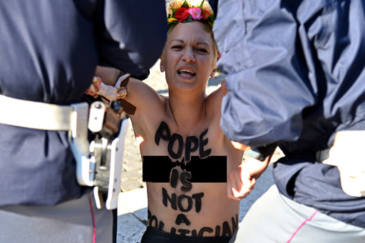 Femen in St Peter&#8217;s Square &#8211; AFP