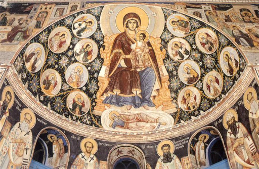 Fresco de la Theotokos “La Raíz de Jesé” (Monte Athos)