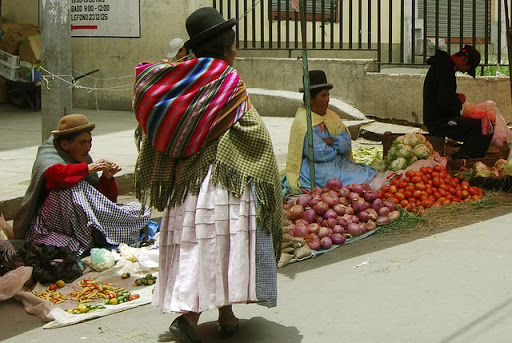Vendedores en las calles de Bolivia