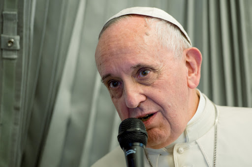 Pope Francis during the press conference on the papal flight &#8211; CPP &#8211; es