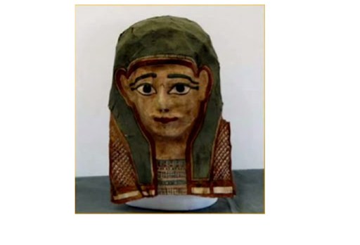 Máscara de momia parecida a la que contenía un fragmento de un evangelio de los primeros siglos