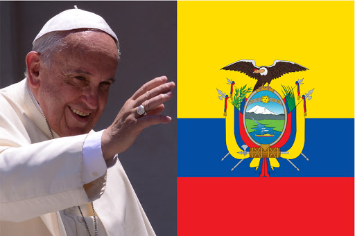 Pope Francis and the flag of Ecuador &#8211; es