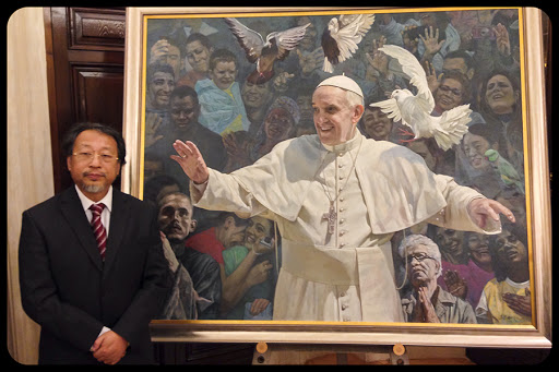 Shen Jiawei, Portrait of Pope Francis presented to His Holiness on 28 April 2014. &#8211; es