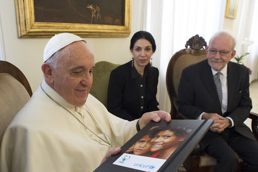 Pope Francis during the signing of the Agreement between Scholas Occurrentes and Unicef in the Vatican &#8211; CPP &#8211; es