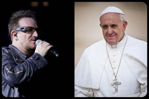 Pope Francis © Marcin Mazur &#8211; CC &amp; Bono &#8211; U2 &#8211; © Federico Eduardo Ratier-CC &#8211; es