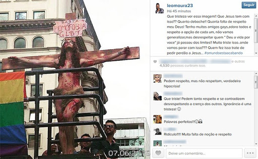 Leo Moura lamenta desrespeito gay contra Cristo &#8211; es