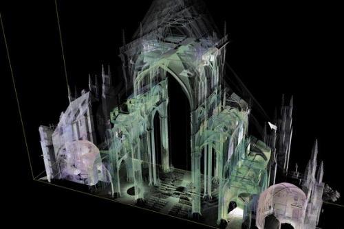 catedrales góticas revelada con rayos láser