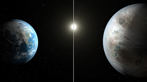 artist concept comparison Kepler with Earth &#8211; es