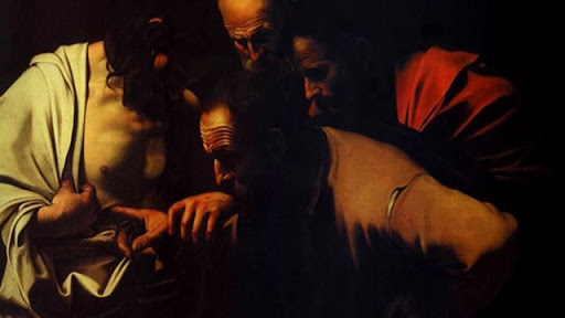 «Incredulità di San Tommaso», Michelangelo Merisi da Caravaggio (Bildergalerie, Potsdam). &#8211; es