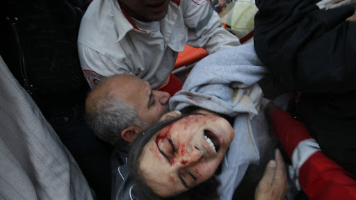 Mujer herida en Gaza
