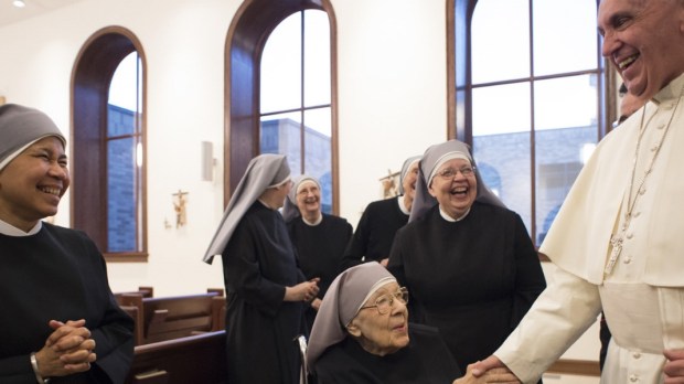 September 23 2015 : Pope Francis meets the Little Sisters of Charity in Washington.