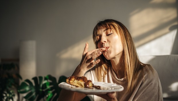 Woman-eating-chocolate