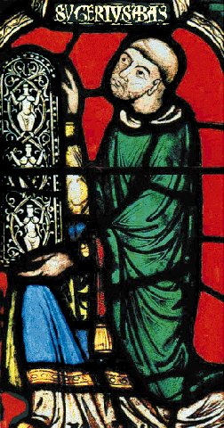 El Abad Suger de St. Denis, en una vidriera de la misma catedral. 