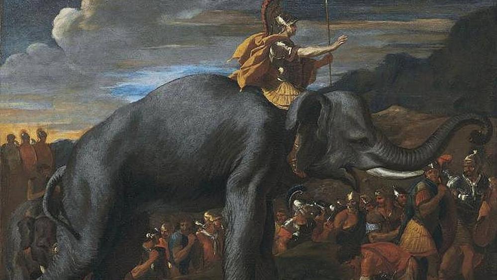 El cuadro de Nicolás Poussin que fuese subastado por Christie's en 2013 muestra a Aníbal camino a Roma. 