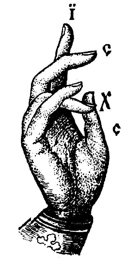 La gestualidad de la mano que bendice remeda las letras “IC XC”, una abreviatura de cuatro letras, ampliamente utilizada, de las palabras griegas Jesús (IHCOYC) Cristo (XPICTOC).