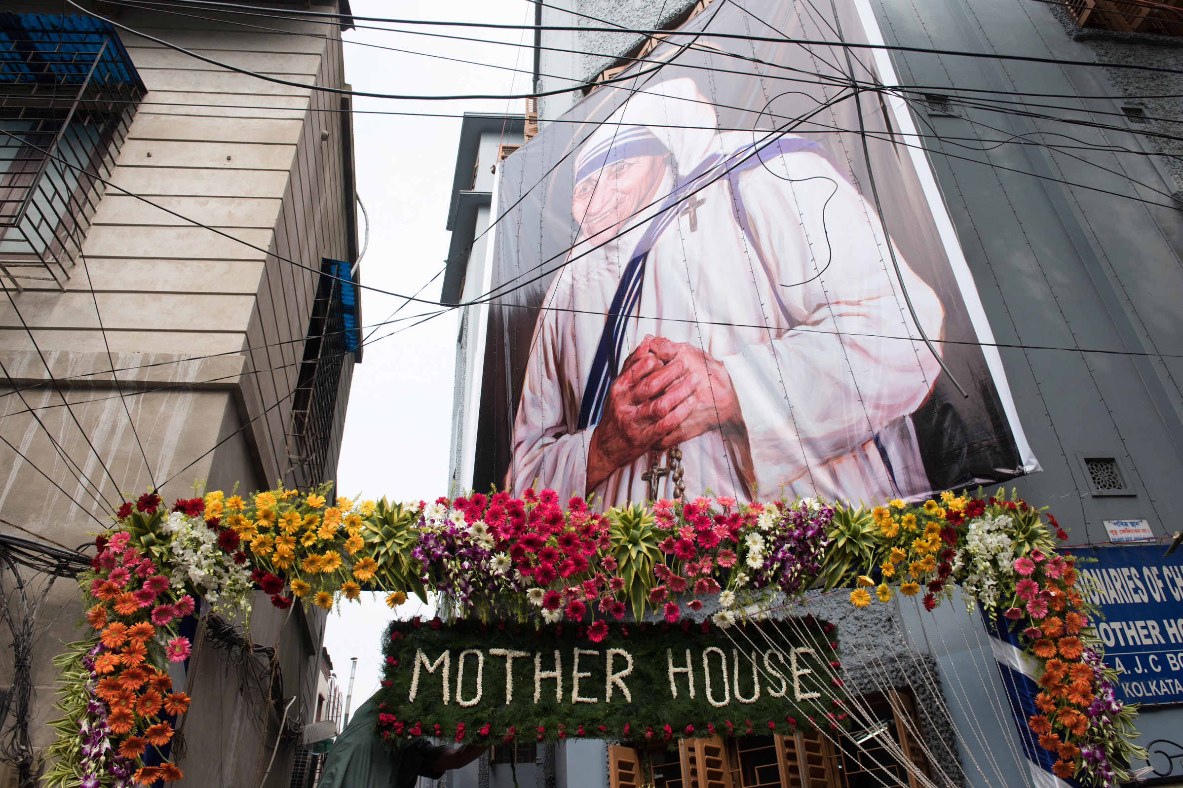 KOLKATA, INDIA 4 SEPT: Images from the Canonization of Saint Mother Teresa at the Motherhouse in Calcutta, India.
