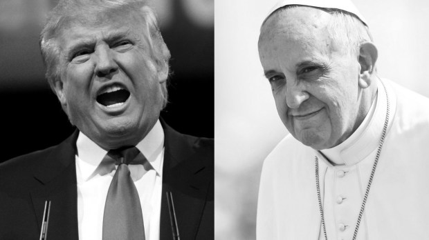 WEB-DONALD TRUMP-POPE FRANCIS&#8211;BW-Gage Skidmore-© Mazur-catholicnews.org.uk-CC