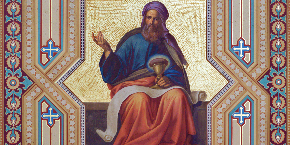 Malachie, Ve siècle avant Jésus-Christ, critique les prêtres, le relâchement moral et toutes les négligences apportées au culte. Fresque des prophètes de l&#8217;église d&#8217;Altlerchenfelder à Vienne, XIXe siècle.