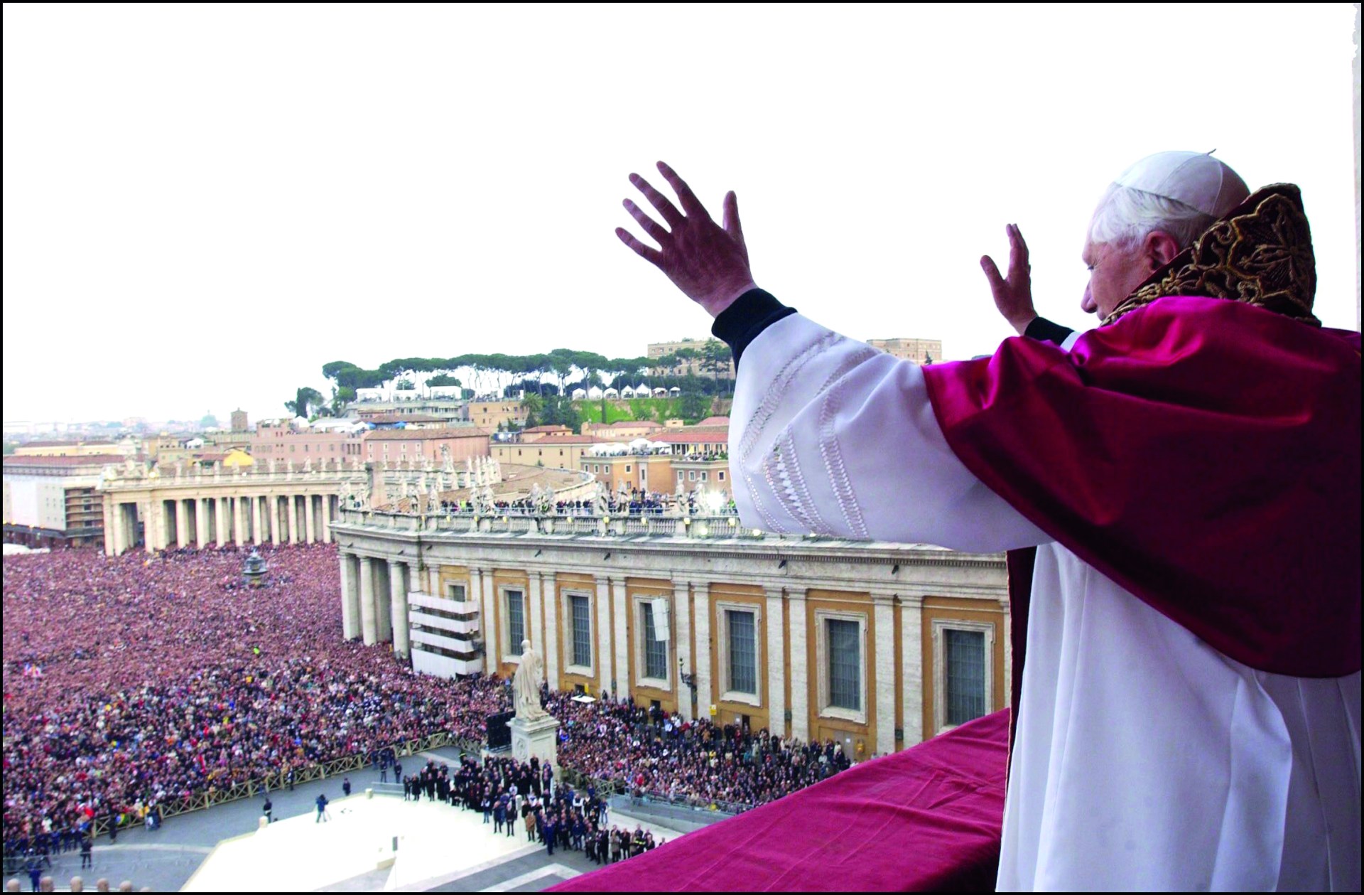 German Cardinal Joseph Ratzinger is elected Pope in Rome, Italy on April 19, 2005.