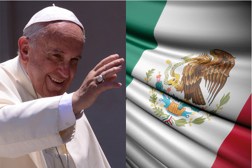 Pope Francis &#8211; Mexico flag &#8211; fr