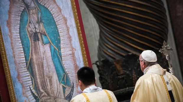 Pope Francis celebrates a mass on the occasion of the Virgin Mary of Guadalupe Festivity