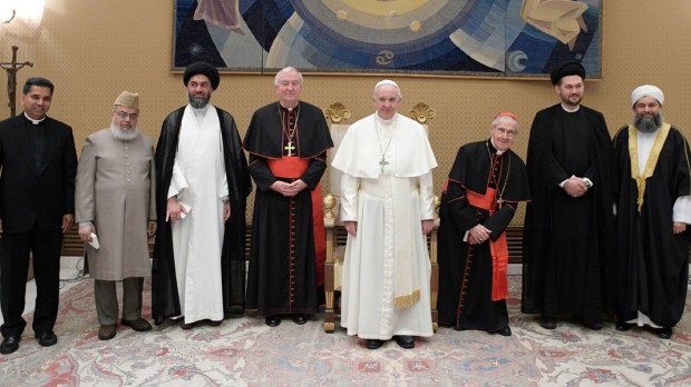 April 5, 2017 : Pope Francis meets in audience a delegation of Muslim leaders of Great Britain, at the Vatican.