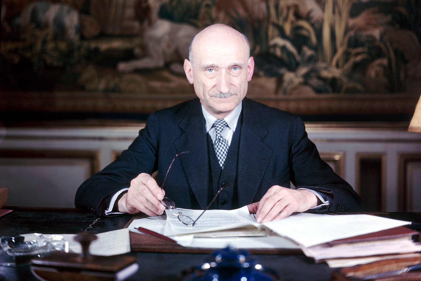 Robert Schuman At His Desk Around 1960
