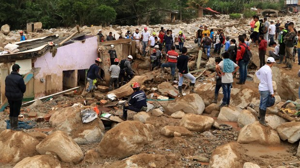 Aftermath of flood in Colombia