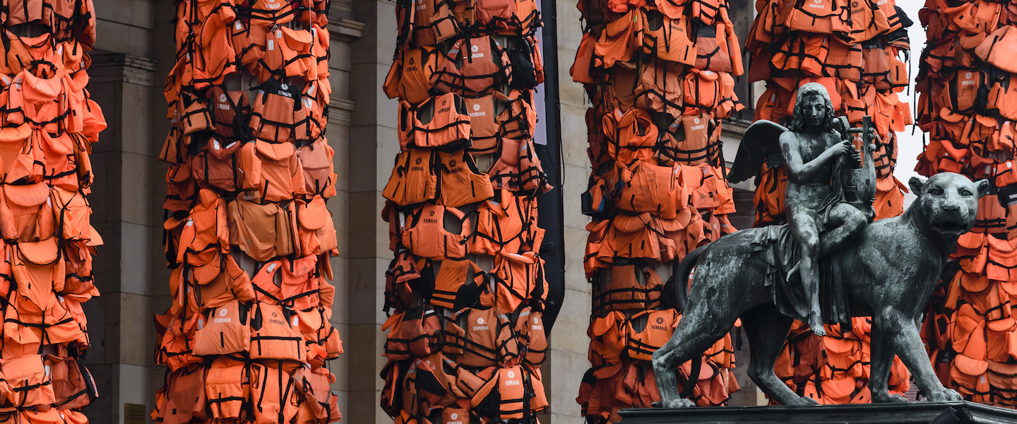 Ai Weiwei Creates Art Installation From Refugee Life Vests