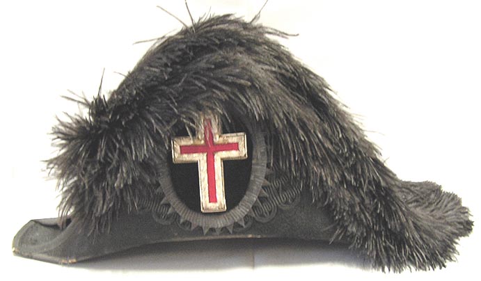 1800s_-Masonic_Knights_Templar-_Beaver_Fur_Chapeaux_Hat