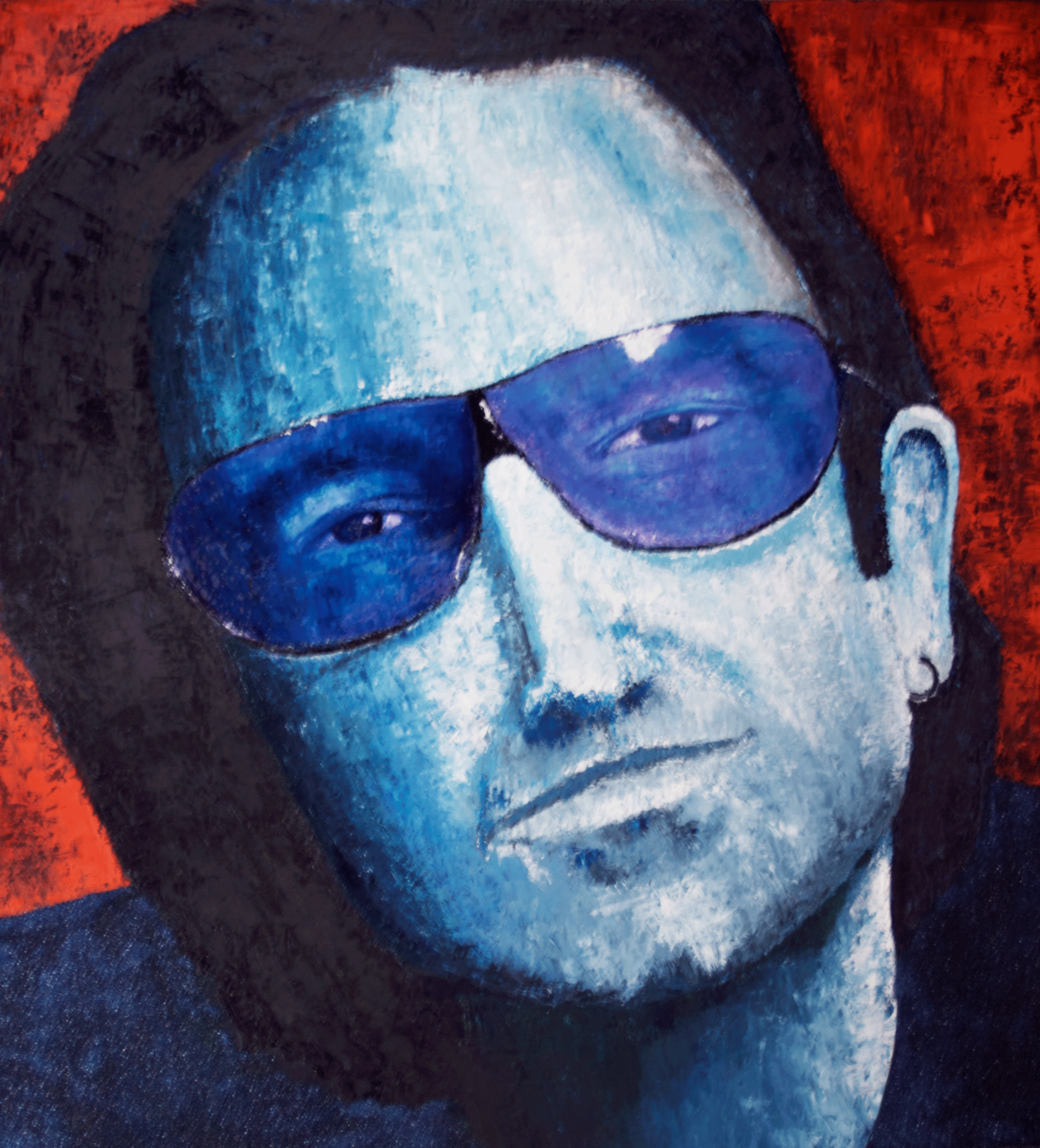 Bono_-_60x60_Mixed_Media_on_Canvas_by_Fine_Artist_Rene_Romero_Schuler_Reneschuler