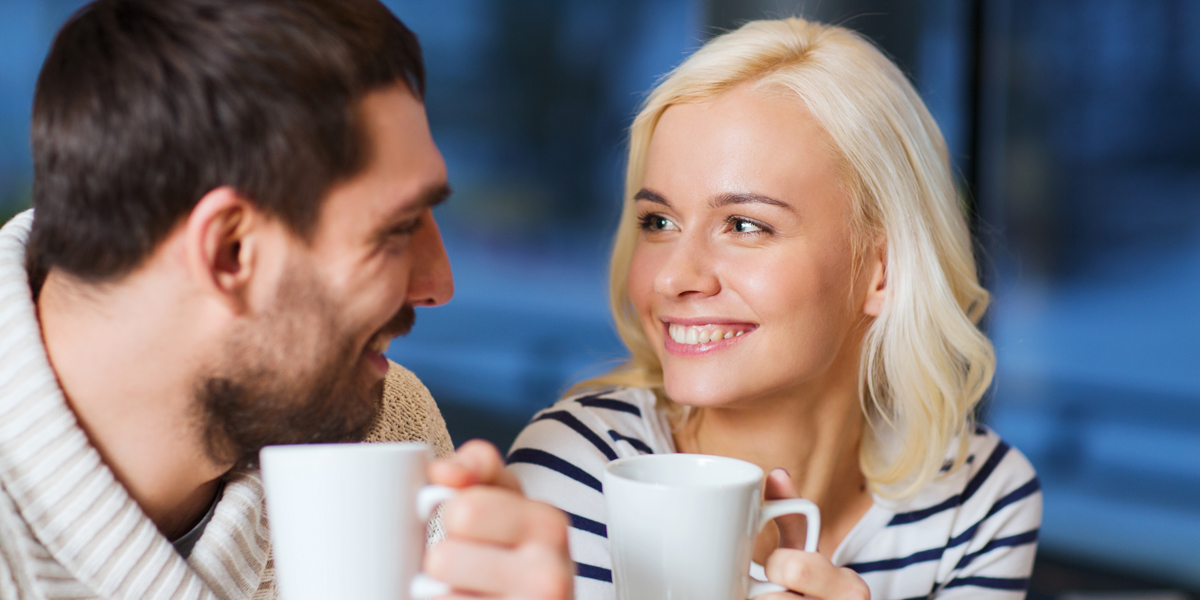 WEB3 MAN WOMAN COUPLE COFFEE CONVERSATION RELATIONSHIP DATING Shutterstock