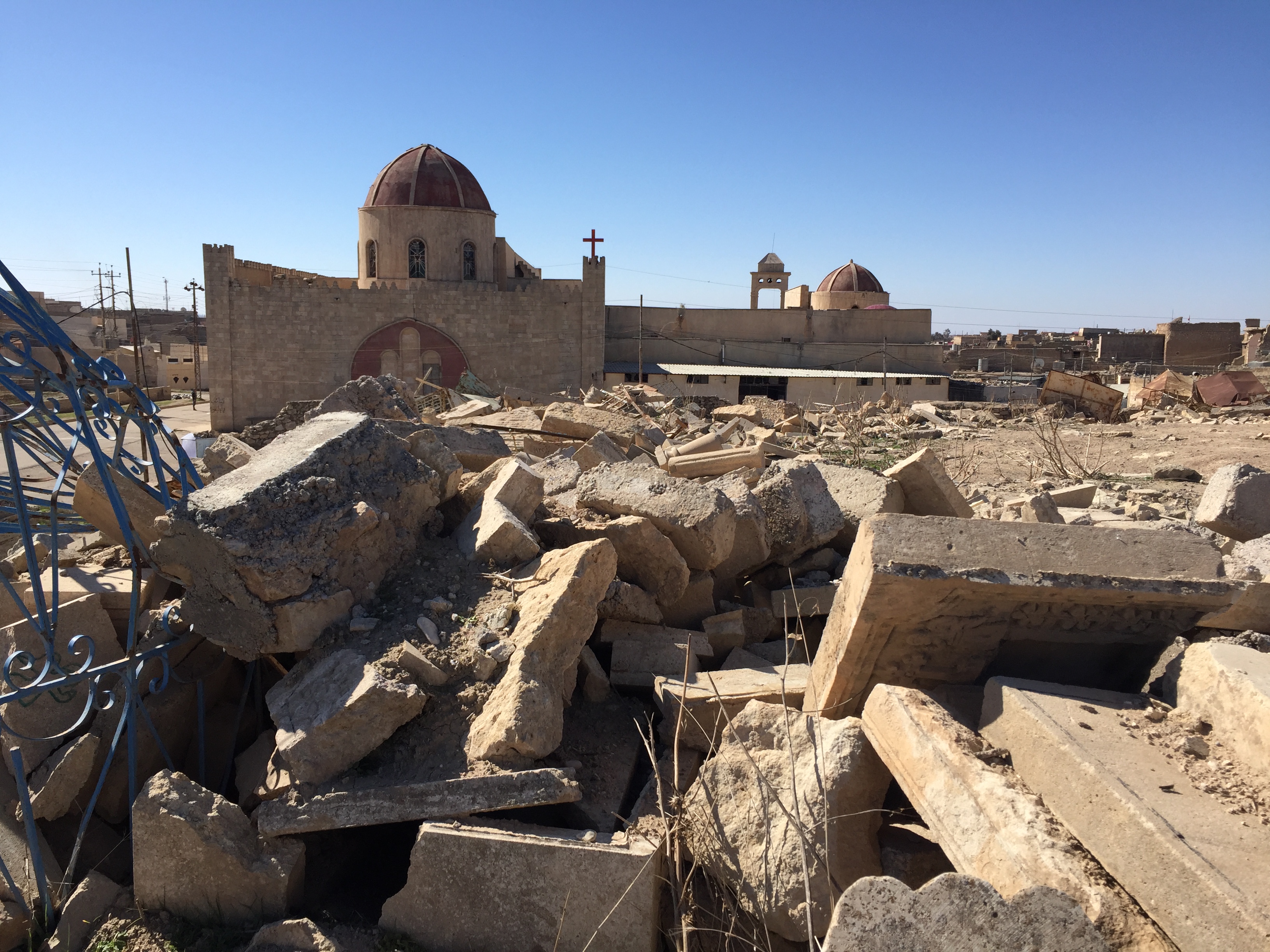Destruction made by ISIS of the Christian villages in the Nineveh Plains