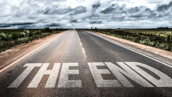 THE END WRITTEN ON ROAD